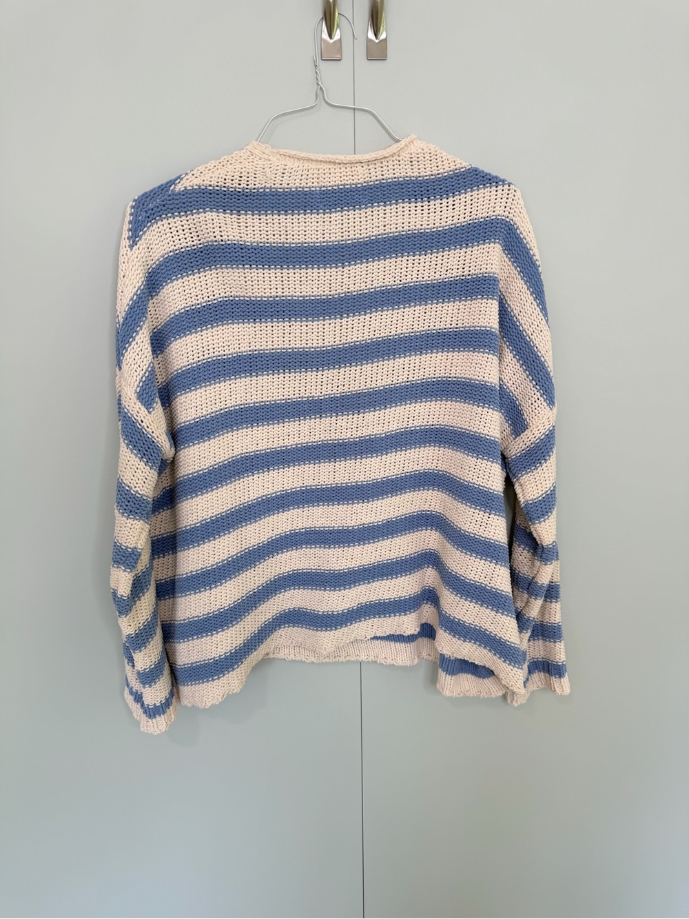 JUDITH MARCH Sail My Way Embroidered Anchor Striped Chenille Sweater - Picture 5 of 9